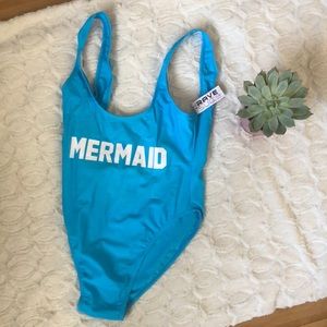Blue One-Piece Suit -Mermaid